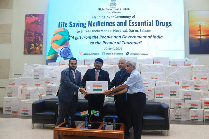 Gift of 2.5 tonnes of essential medicines and equipment to Shree Hindu Mandal Hospital (20 April 2026)