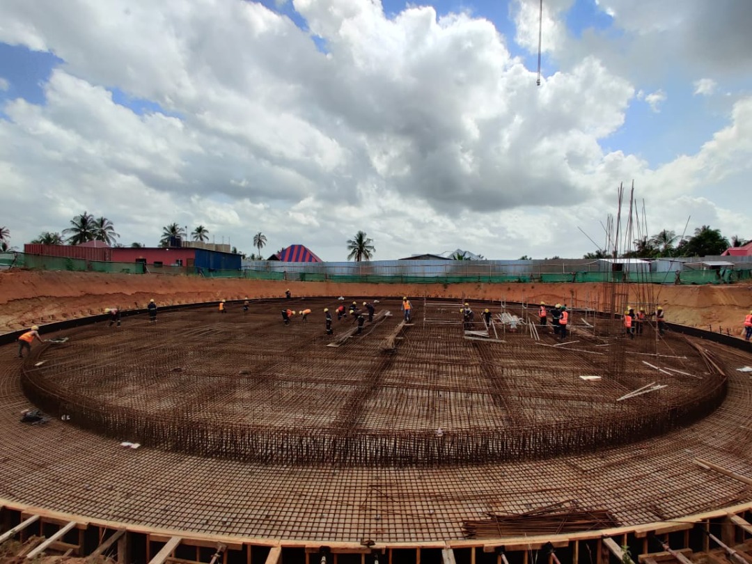 Water reservoir under construction at Kidutani