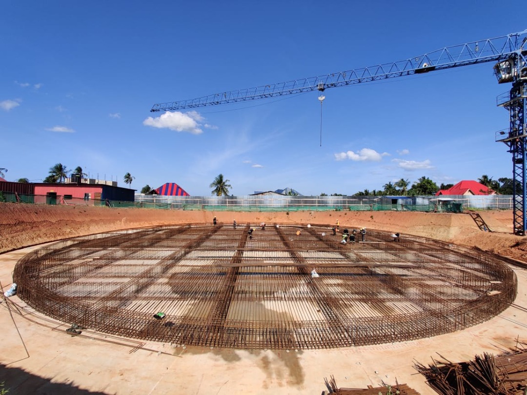 Water reservoir under construction at Kidutani