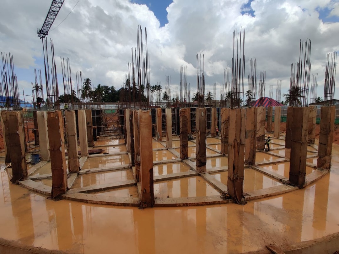 Water reservoir under construction at Kidutani